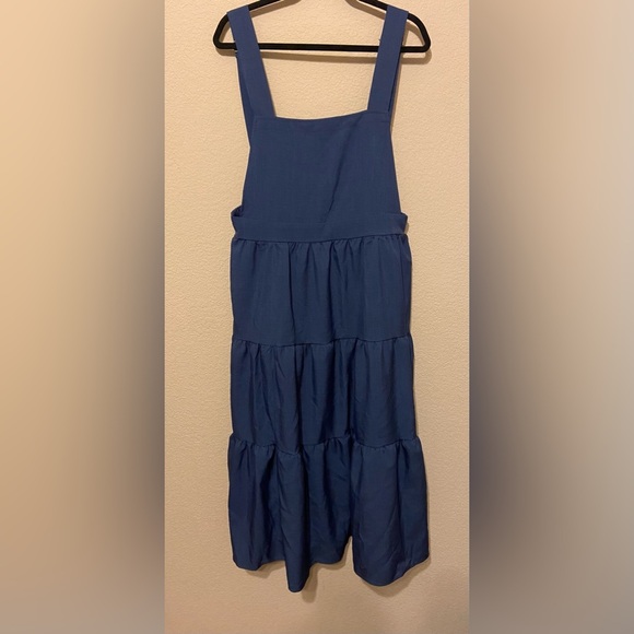 NWT BloomChic Blue MIDI Dress Jumper adjustable straps Sz 12 small mark - Picture 1 of 6